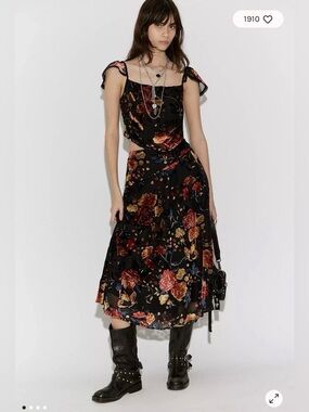 Free People Electra Heart Midi Skirt Set NWT
